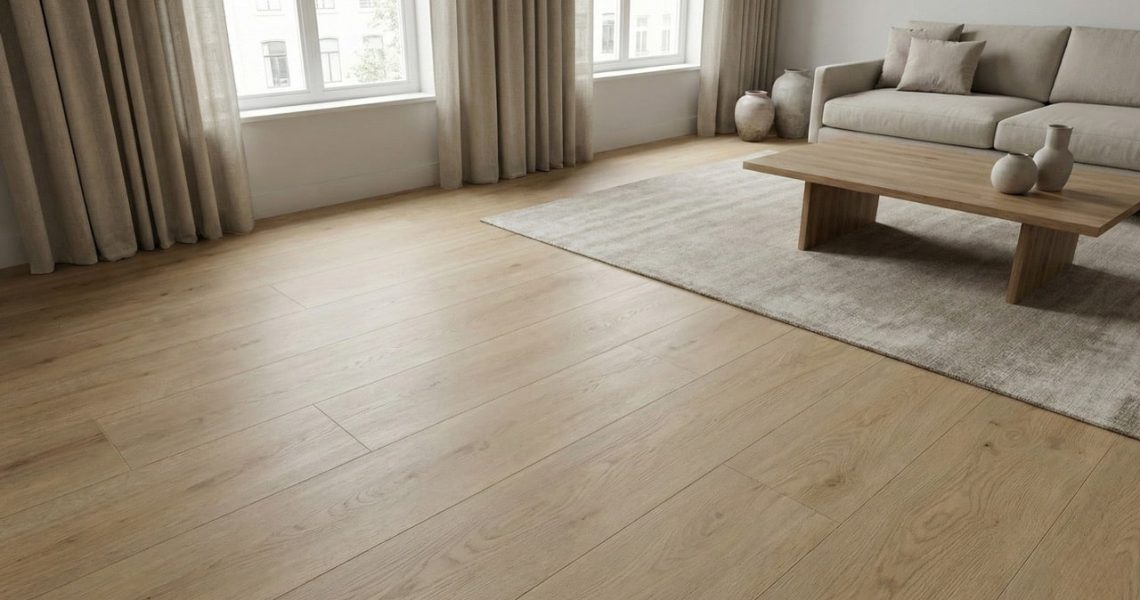 PVC vloer in appartement met strakke afwerking en rustige uitstraling